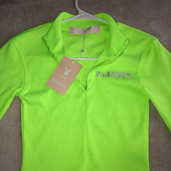 Missguided Tops - Playboy x Missguided long sleeve crop